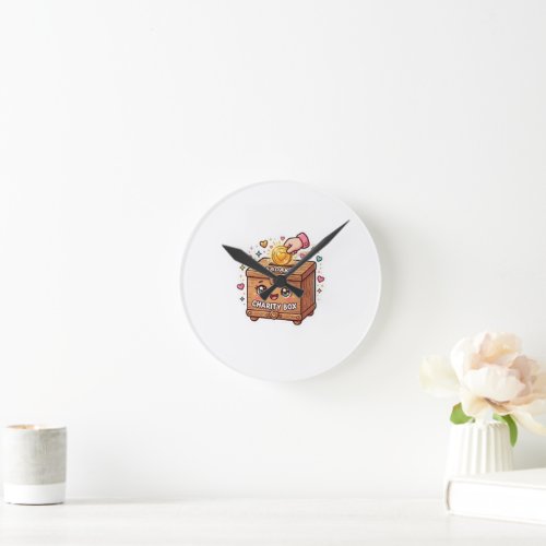 Cute Kawaii Moroccan Sadaka Charity Box IslSticker Round Clock