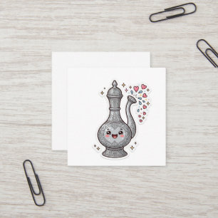 Cute Kawaii Moroccan Silver Rosewater Sprinkler Mr Square Business Card