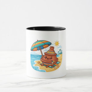 Cute Kawaii Moroccan Tajine Beach Vacation Sticker Mug