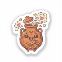 Cute Kawaii Moroccan Tanjia Clay Pot Food Sticker