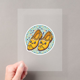 Cute Kawaii Moroccan Yellow Belgha Shoes anSticker Acrylic Invitations