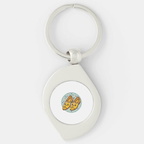 Cute Kawaii Moroccan Yellow Belgha Shoes anSticker Keychain