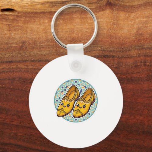 Cute Kawaii Moroccan Yellow Belgha Shoes anSticker Keychain