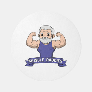 Cute Kawaii Muscle Daddy Bearded Bodybuilder Outdoor Rug
