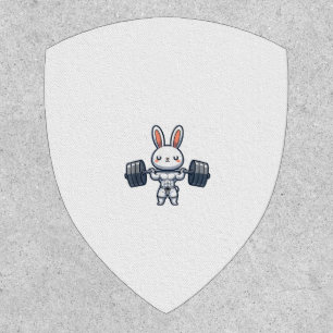 Cute Kawaii Muscular Rabbit Weightlifting Funny Patch