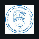 Cute Kawaii Mushroom Custom Name Return Address Self-inking Stamp<br><div class="desc">Personalized return address rubber stamp for your holiday mailing. Vintage and classic design to add some personal touch to your mail and package. Customize the text with your name,  address and contact. Use the Design Tool to further edit the font type,  font size and letter spacing.</div>