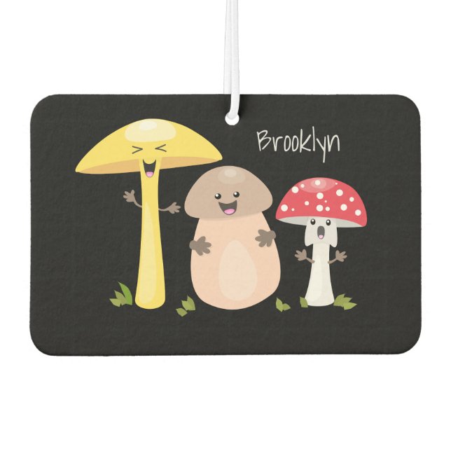 Cute kawaii mushroom fungi toadstool  air freshener (Front)