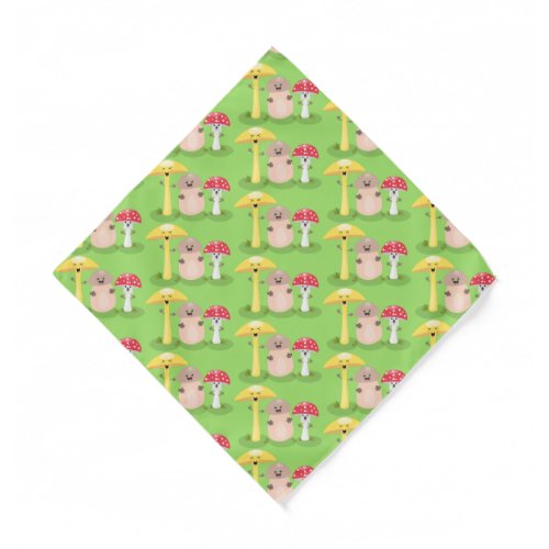 Cute kawaii mushroom fungi toadstool  bandana