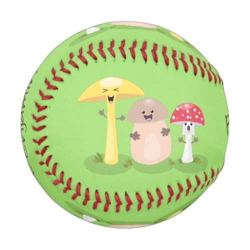 Cute kawaii mushroom fungi toadstool baseball