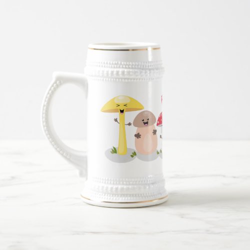 Cute kawaii mushroom fungi toadstool beer stein