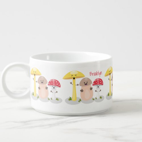 Cute kawaii mushroom fungi toadstool bowl