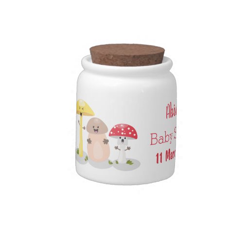 Cute kawaii mushroom fungi toadstool candy jar