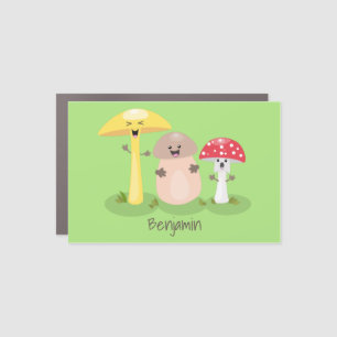 Cute kawaii mushroom fungi toadstool car magnet
