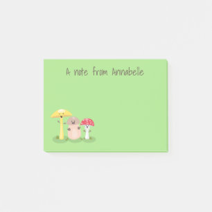 Cute kawaii mushroom fungi toadstool cartoon post-it notes
