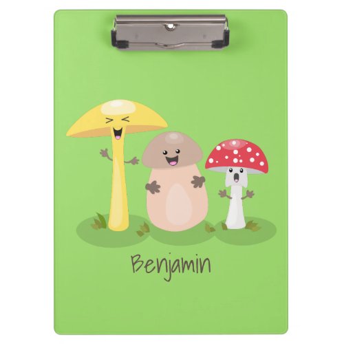 Cute kawaii mushroom fungi toadstool clipboard