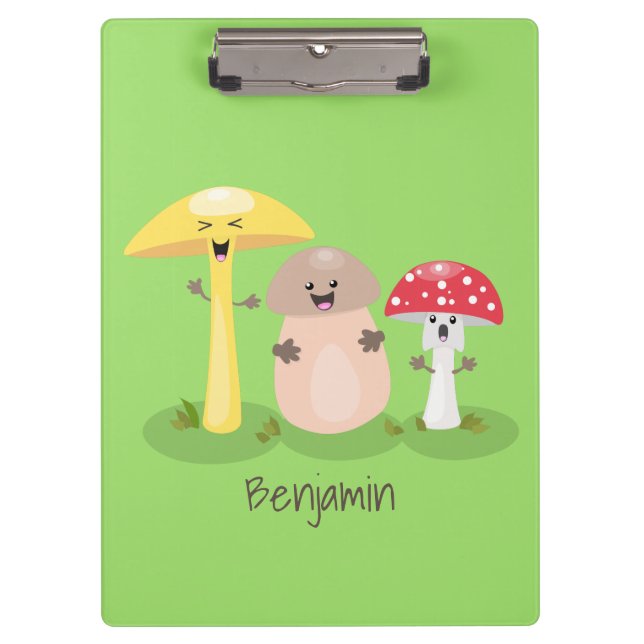 Cute kawaii mushroom fungi toadstool clipboard (Front)