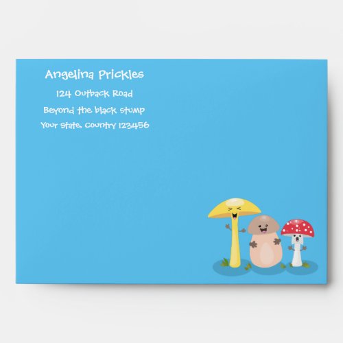 Cute kawaii mushroom fungi toadstool envelope