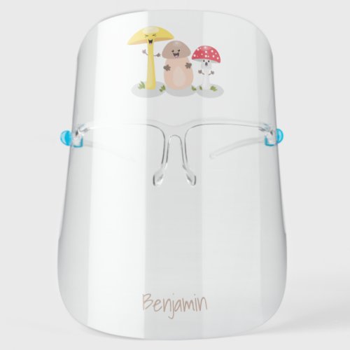 Cute kawaii mushroom fungi toadstool face shield