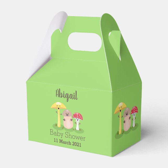 Cute kawaii mushroom fungi toadstool favor boxes (Front Side)