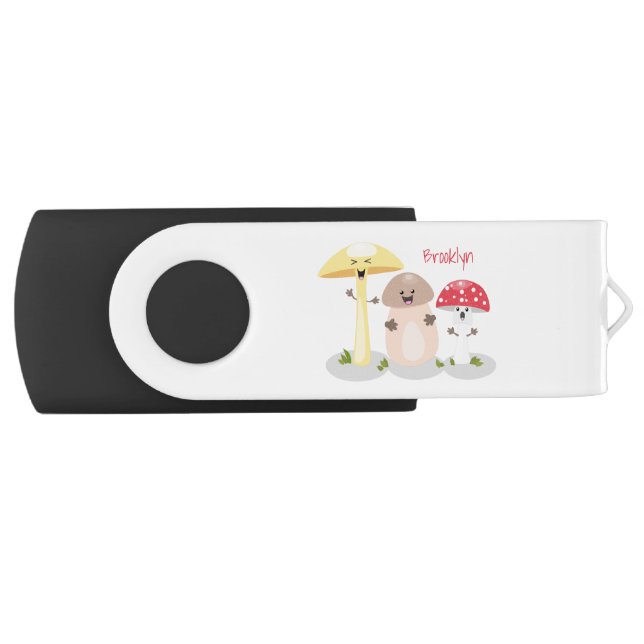 Cute kawaii mushroom fungi toadstool flash drive (Front)