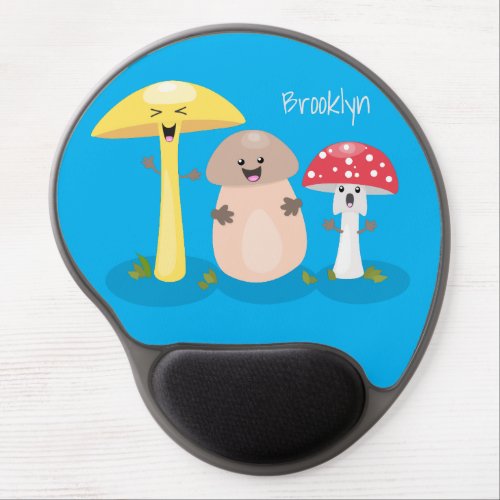 Cute kawaii mushroom fungi toadstool gel mouse pad