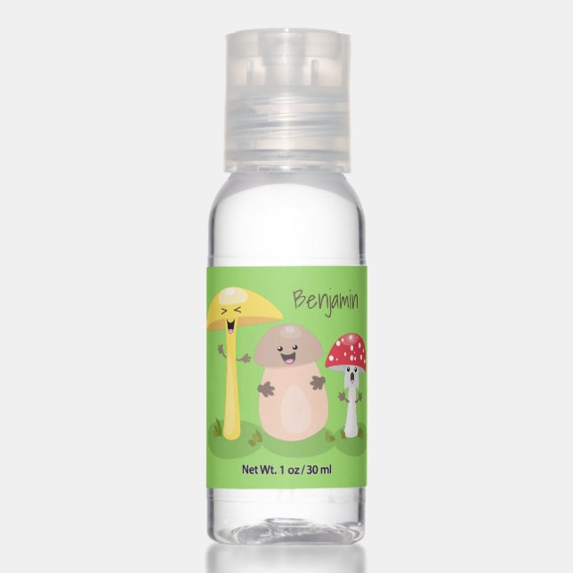 Cute kawaii mushroom fungi toadstool hand sanitizer (Front)