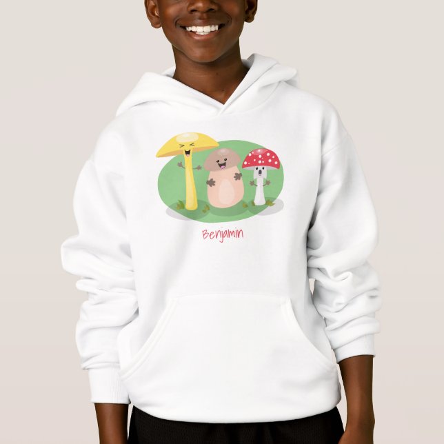 Cute kawaii mushroom fungi toadstool hoodie (Front)