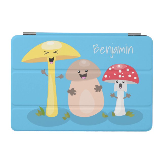Cute kawaii mushroom fungi toadstool iPad mini cover (Horizontal)