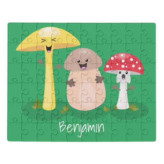 Cute kawaii mushroom fungi toadstool jigsaw puzzle (Puzzle Horizontal)