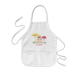 Cute kawaii mushroom fungi toadstool kids' apron