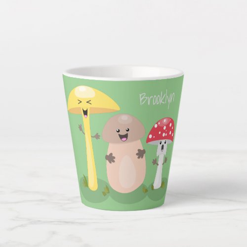 Cute kawaii mushroom fungi toadstool latte mug