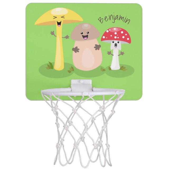 Cute kawaii mushroom fungi toadstool mini basketball hoop (Front)