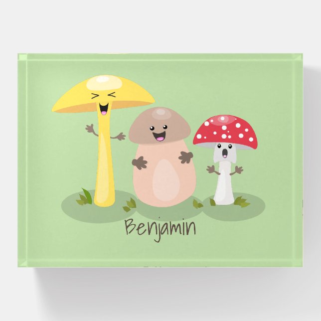 Cute kawaii mushroom fungi toadstool paperweight (Front)