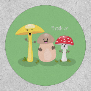 Cute kawaii mushroom fungi toadstool patch