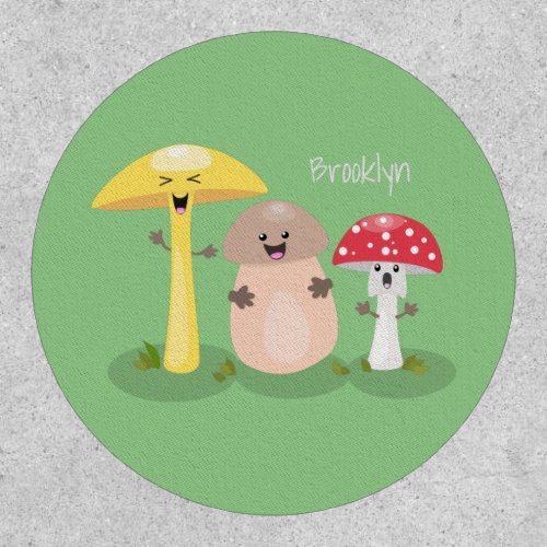 Cute kawaii mushroom fungi toadstool patch