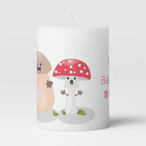 Cute kawaii mushroom fungi toadstool pillar candle