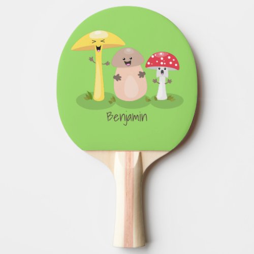 Cute kawaii mushroom fungi toadstool ping pong paddle