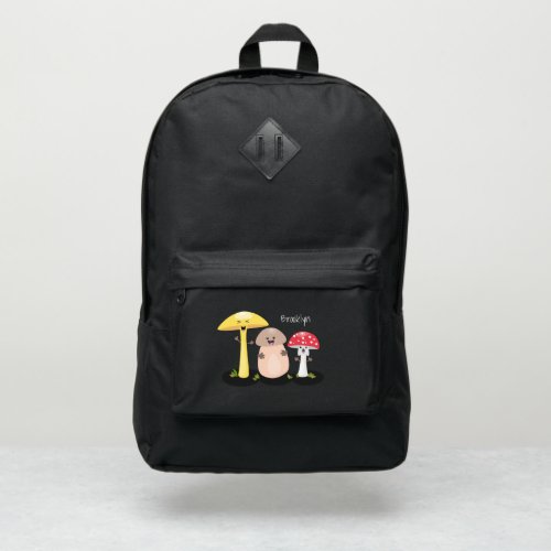 Cute kawaii mushroom fungi toadstool port authority backpack