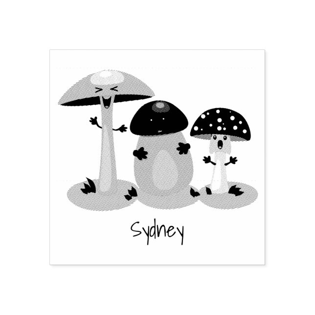 Cute kawaii mushroom fungi toadstool rubber stamp (Imprint)