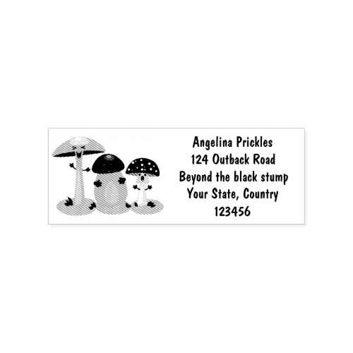 Cute kawaii mushroom fungi toadstool rubber stamp