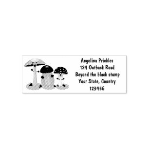 Cute kawaii mushroom fungi toadstool self-inking stamp