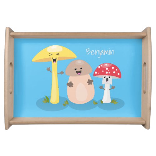 Cute kawaii mushroom fungi toadstool serving tray