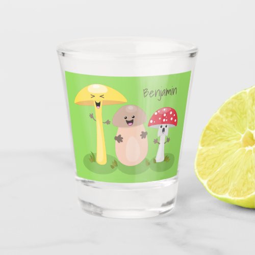 Cute kawaii mushroom fungi toadstool  shot glass