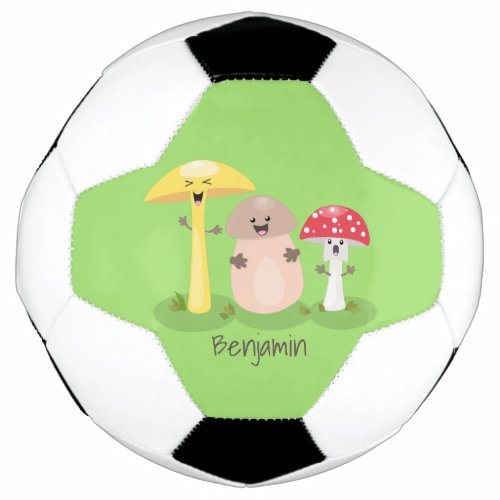 Cute kawaii mushroom fungi toadstool soccer ball