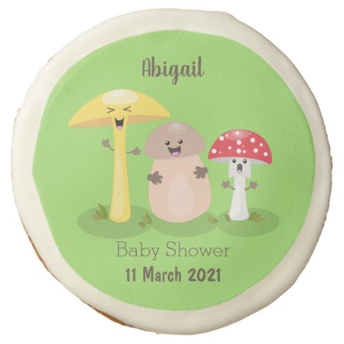 Cute kawaii mushroom fungi toadstool sugar cookie