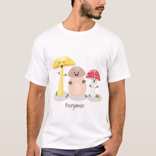 Cute kawaii mushroom fungi toadstool T_Shirt
