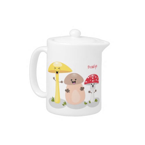 Cute kawaii mushroom fungi toadstool teapot