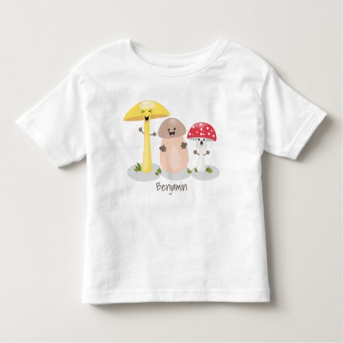 Cute kawaii mushroom fungi toadstool toddler t_shirt