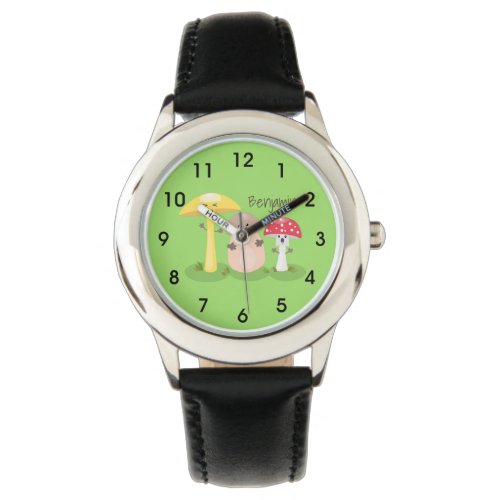 Cute kawaii mushroom fungi toadstool watch