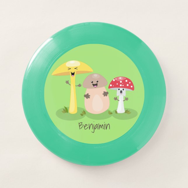 Cute kawaii mushroom fungi toadstool Wham-O frisbee (Front)